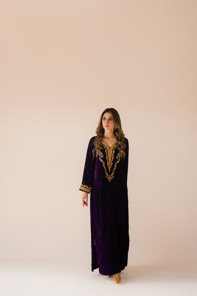 Purple Velvet Maxi Outfit