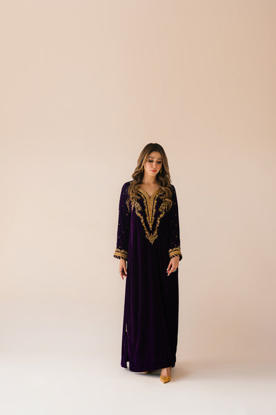 Purple Velvet Maxi Outfit