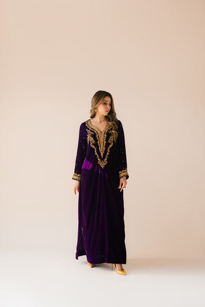 Purple Velvet Maxi Outfit