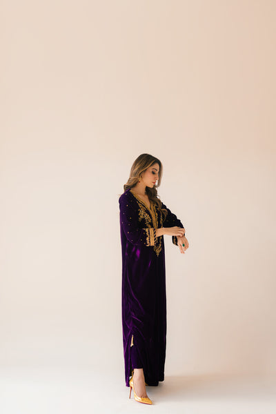 Purple Velvet Maxi Outfit