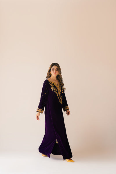 Purple Velvet Maxi Outfit