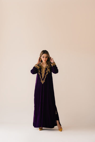 Purple Velvet Maxi Outfit