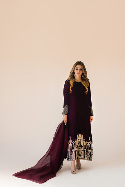 Burgundy velvet monument outfit