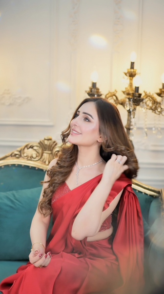 Red Bling Saree