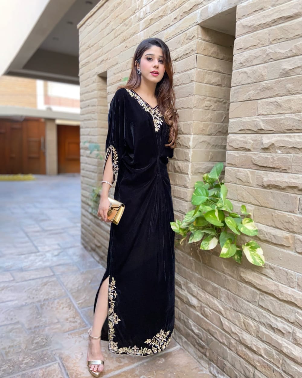 black caftan dress Elegant Women Luxury Beads Abaya Kaftan Muslim Evening Party Indulge in laid Sale! Luxurious Dubai Hand-Beaded Black